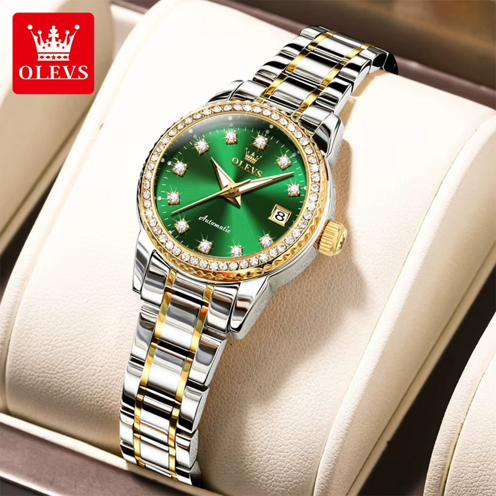 7003 Automatic Mechanical Women'S Watches Waterproof Luminous Calendar Ladies Wristwatches Luxury Diamond Watch for Woman