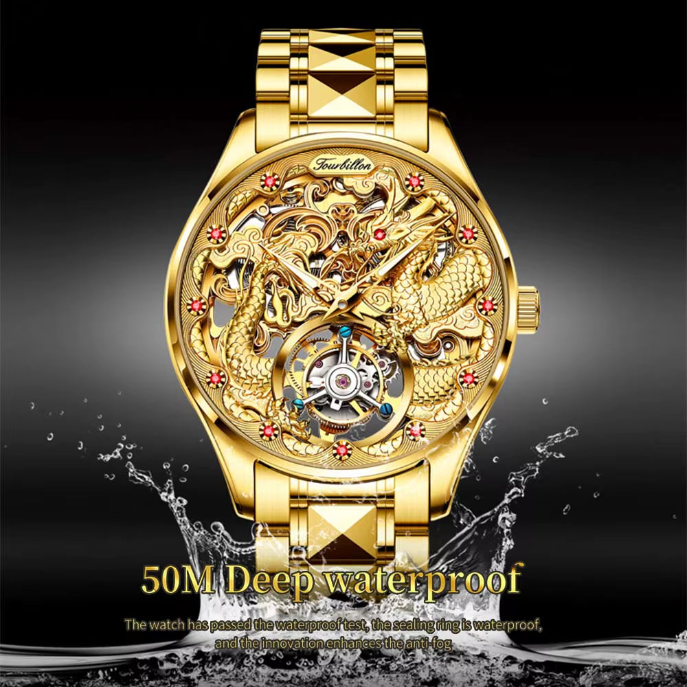 Original Genuine Watch Luxury Tourbillon Mechanical Business Men'S Watch Automatic Mechanical Fashion Wristwatch Clock