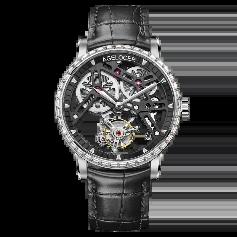 Original Tourbillon Watch Fashion Men'S Business Formal Luxury Skeleton Manual Mechanical Watch Birthday Gift for Men