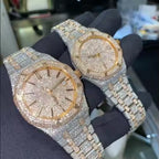 Hip Hop Luxury Automatic Mechanical Watch for Men VVS D Colour Moissanite Iced Out Sport Watch with Analog Glass Dial Display