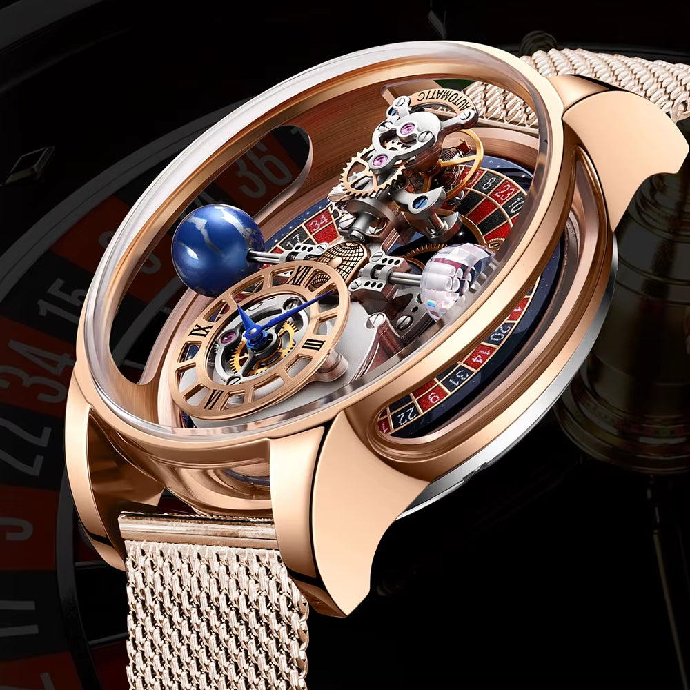 Las Vegas Roulette INDU DESIGN Mens Watches To Brand Luxury Astronomia Quartz Watch Montre Homme