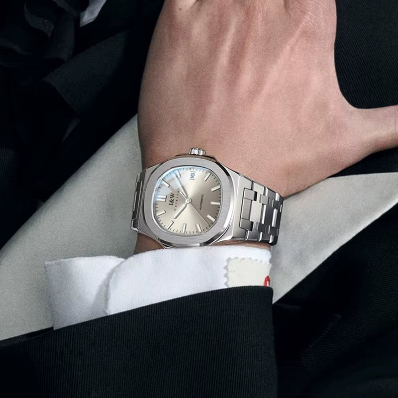 Brand IW Series High End Imported Movement Mechanical Watch Men Full Steel 50M Waterproof Sapphire Luxury Mens Watches