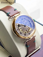 Fashion Womens Watches Ladies Creative Steel Leather Belt Buckle Waterproof Fully Automatic Mechanical Watch