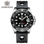NH34 GMT Automatic Watch 41MM  SD1993 Ceramic Bezel 300M Waterproof Super Lumimnous Black Dial Mens Dive Watches Reloj