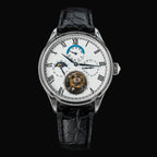 Men Luxury Tourbillon Watch Original ST8007 Movement Mechanical Wristwatches Crocodile Leather Vintage Datephase