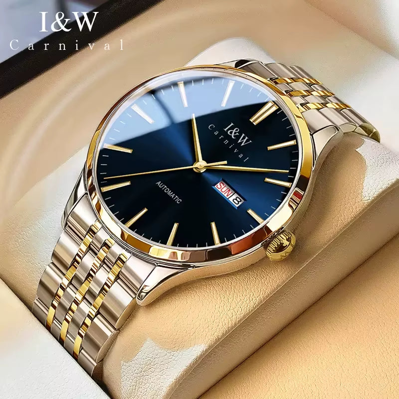 High-End Series I&W Brand Automatic Mechanical Watches Men Waterproof Watches 316L Steel Sapphire Business Men'S Watch