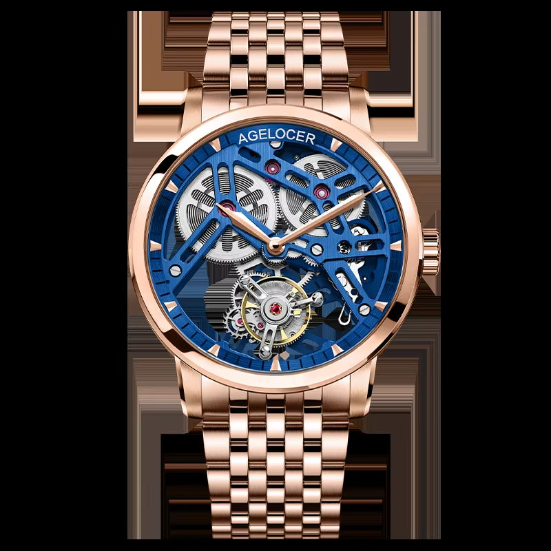 Original Tourbillon Watch Fashion Men'S Business Formal Luxury Skeleton Manual Mechanical Watch Birthday Gift for Men