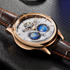 Luxury Double Earth Rotating Men'S Mechanical Watch Automatic Movement Waterproof Clock Pilots Men 1963 Flywheel Watches