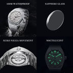 Automatic Mens Watches Fashion Top Brand Stainless Steel Japan NH35A Watch Men Mechanical Wristwatch Relogio Masculino