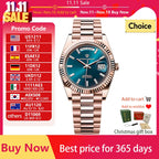 DD40 Luxury Rose Gold Men'S Watches Automatic Mechanical Watch for Men AR Sapphire Glass Date Wrist Watch Men 2024
