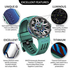 NEW Top Titanium Watch Men Automatic Luxury Timascus Sapphire Glass VITON Strap Unique Sports Watches Men'S Reloj Wristwatch