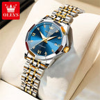 Automatic Watch for Woman 9982 Stainless Steel Mechanical Wristwatch Luxury Brand Waterproof Rhombus Mirror Ladies Watches