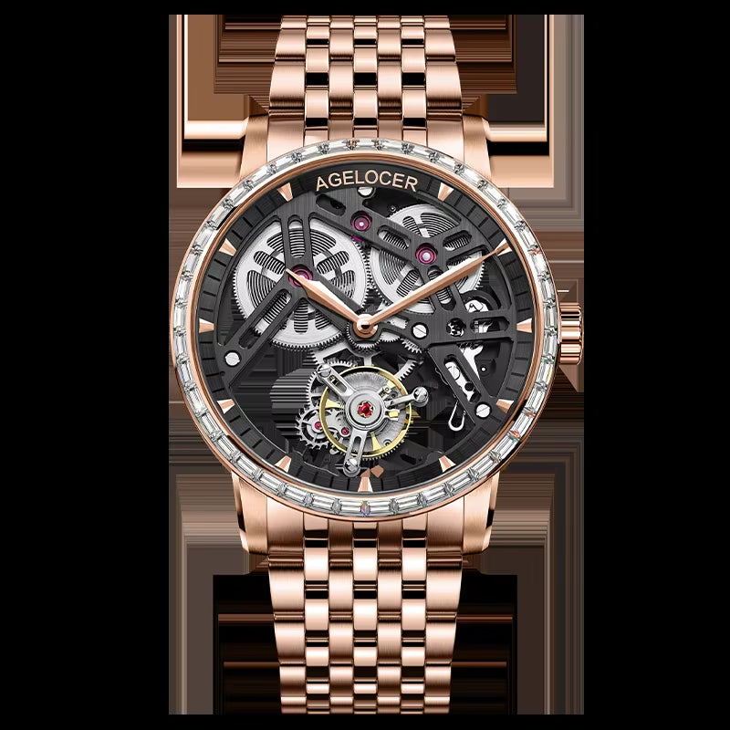 Original Tourbillon Watch Fashion Men'S Business Formal Luxury Skeleton Manual Mechanical Watch Birthday Gift for Men