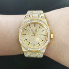 Luxury Brand Stainless Steel Automatic Mechanical Watch Hip Hop Iced Out VVS Moissanite Watch Pass Diamond Tester