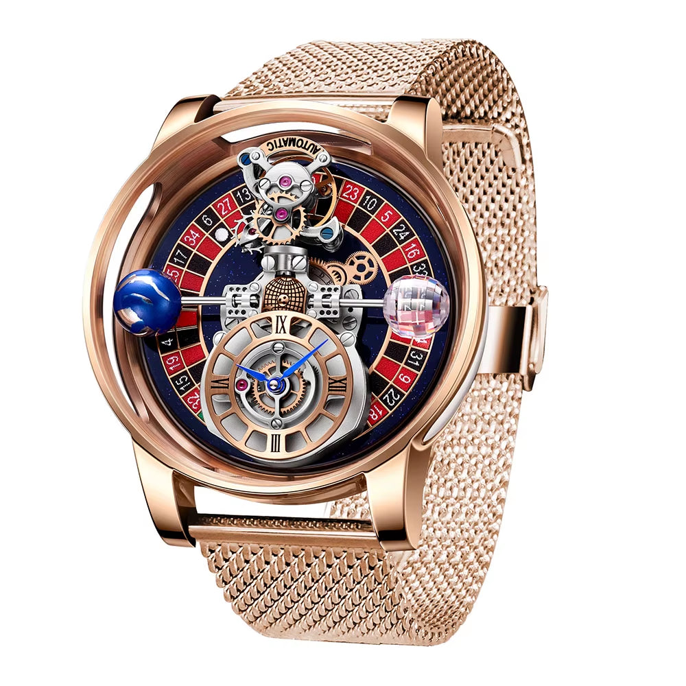 Las Vegas Roulette INDU DESIGN Mens Watches To Brand Luxury Astronomia Quartz Watch Montre Homme