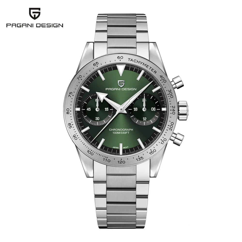 2025 Mens Watches Moon Quartz Watch Men Speed Sport Waterproof Chronograph AR Sapphire VK64 Steel Retro Luminous