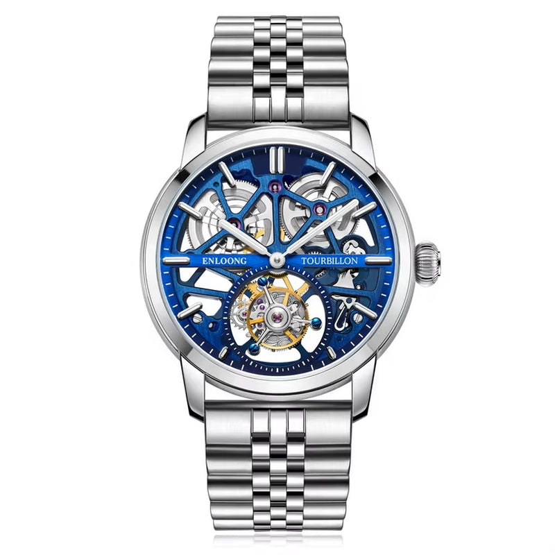 2021 ENLOONG Real Luxury Tourbillon Watches Men with Long Power Reserve Stainless Steel Sapphire OEM Wrist Man Watch Luxury