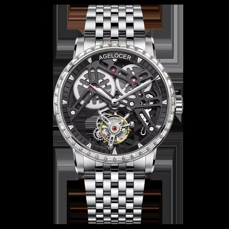 Original Tourbillon Watch Fashion Men'S Business Formal Luxury Skeleton Manual Mechanical Watch Birthday Gift for Men