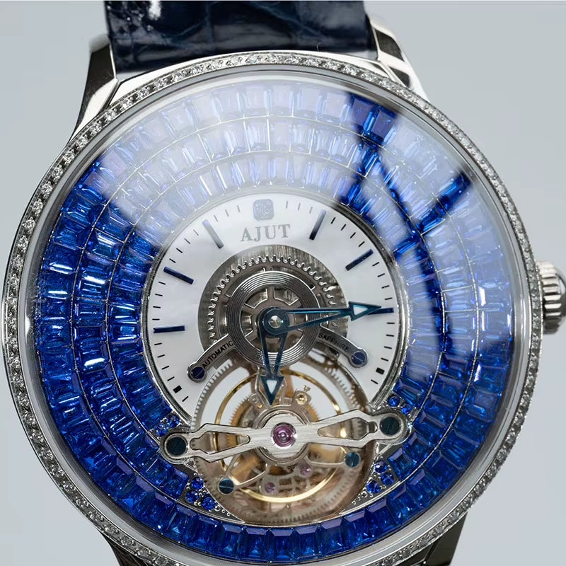 Automatic Mechanical Tourbillon Watch for Men Dimaond Dial Luxury Women Watches 0398