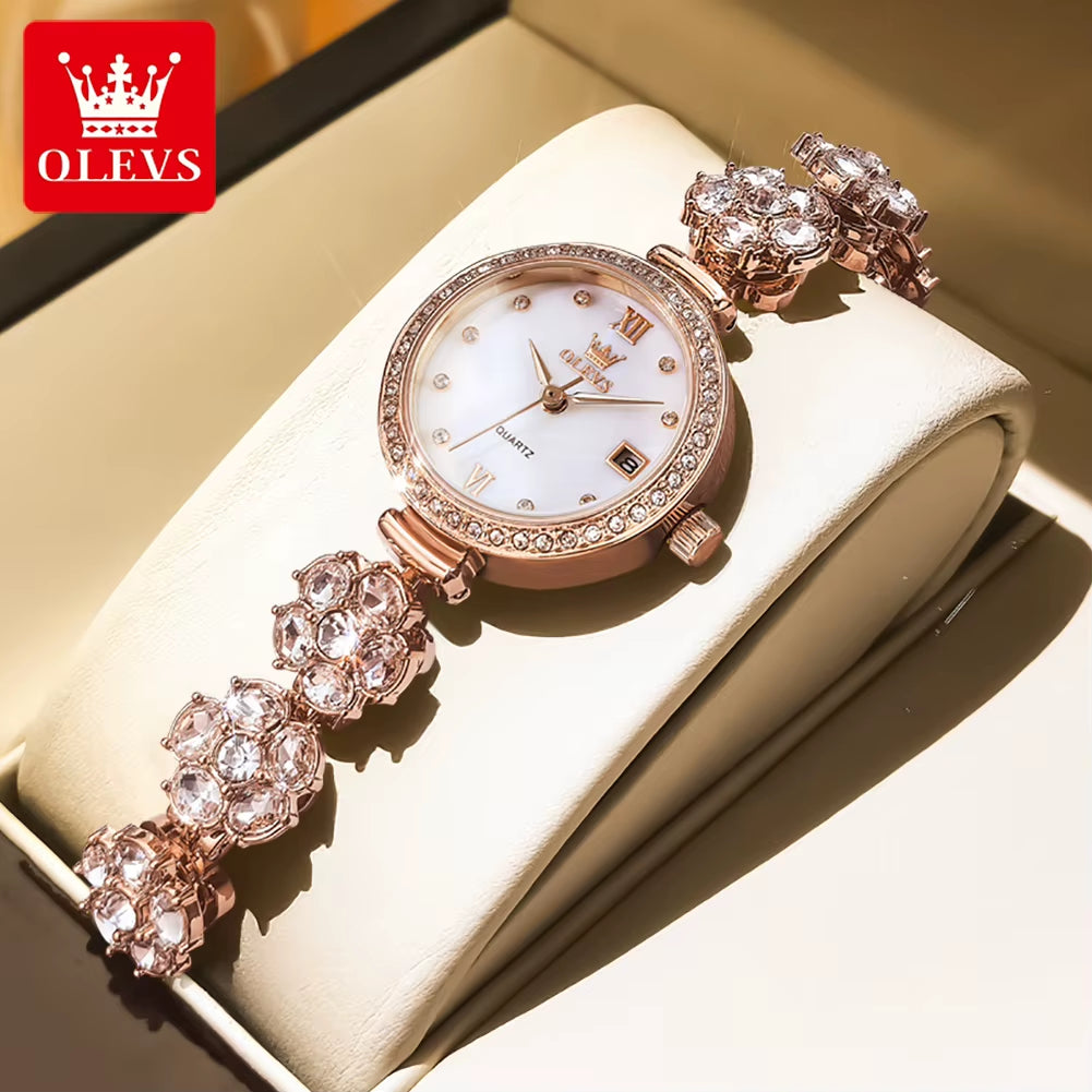5638 Women Watches Original Elegant Quartz Watch Waterproof Luminous Date Ladies Set Bracelet Watch Girls Gift Reloj Mujer