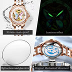 6615 Womens Watch Original Brand Automatic Mechanical Watch Waterproof Stainless Steel Watch with Box Watches Luxury Women