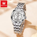 9810 Automatic Mechanical Watch for Women Luxury Diamond Scale Womens Wristwatch Stainless Steel Waterproof Ladies Watches