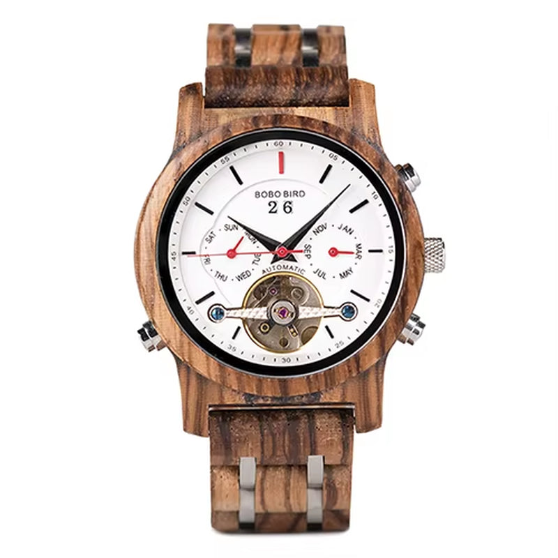Mechanical Watches Men Top Brand Luxury Wooden Watch Montre Homme Automatique Customized Automatic Watch