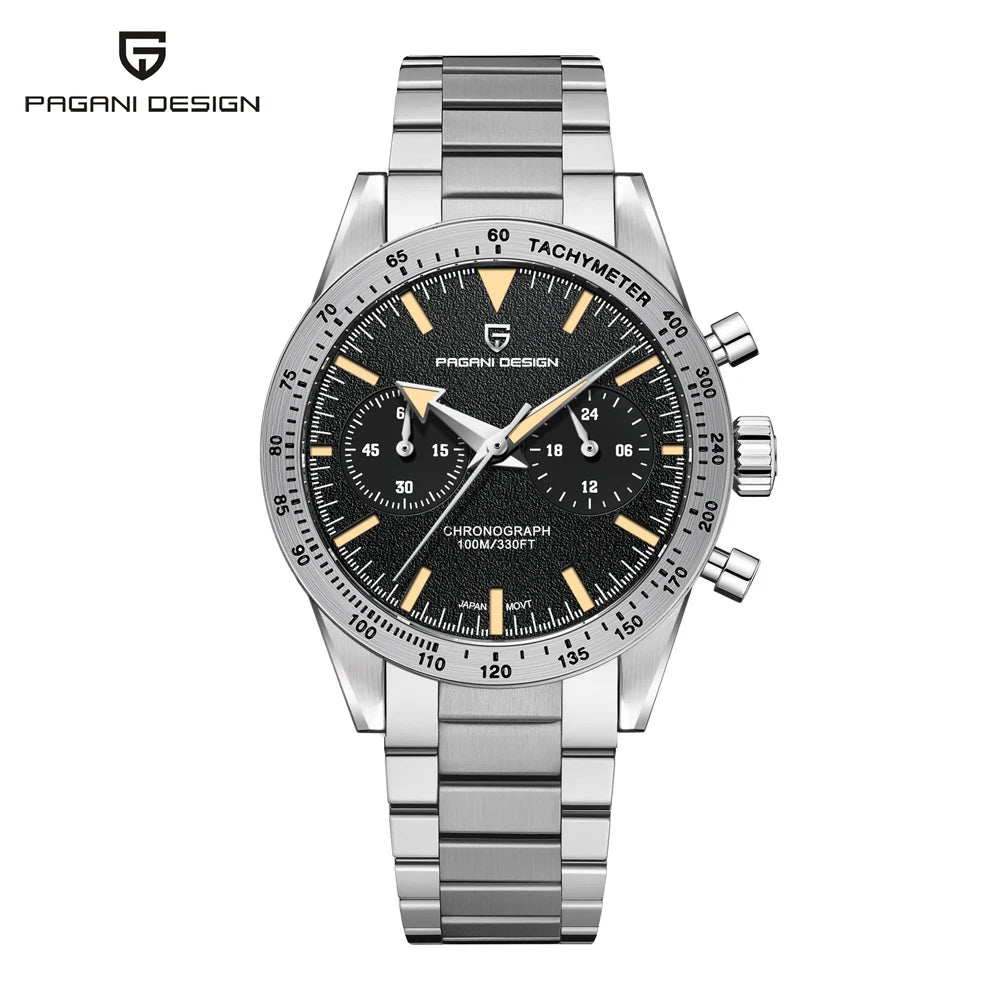 2025 Mens Watches Moon Quartz Watch Men Speed Sport Waterproof Chronograph AR Sapphire VK64 Steel Retro Luminous