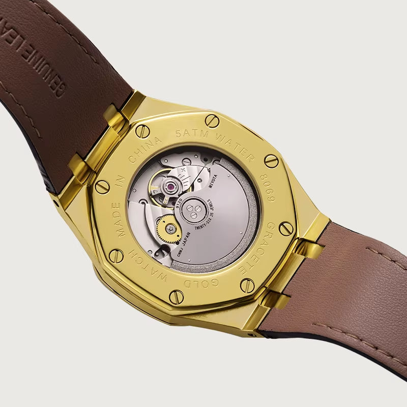 Mechanical Watch Automatic Watch Ready to Ship Luxury Moissanite Diamond 10 ATM Waterproof for Men Top Quality Gold Alloy MIYOTA