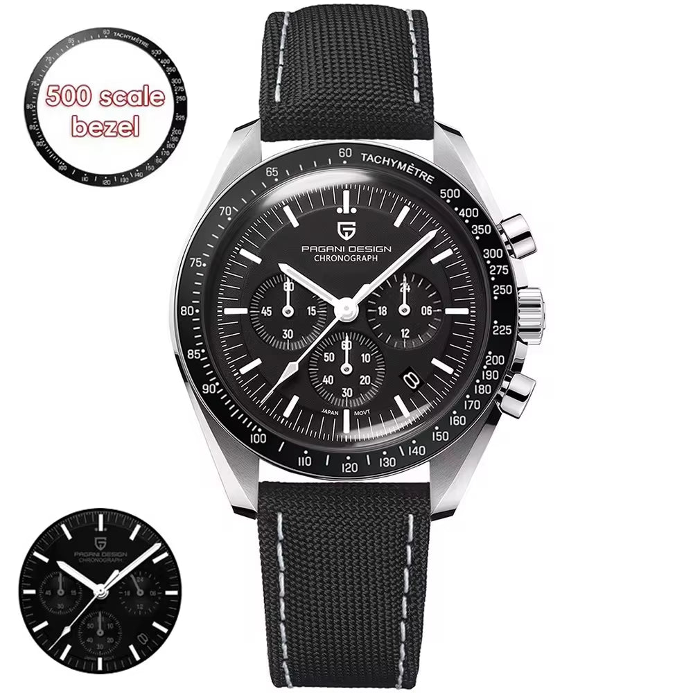 Moon Mens Watches Quartz Automatic Watch Men Luxury Sports VK63 Chronograph Waterproof Sapphire Reloj Hombre 2025