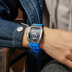 Classic Tonneau Men'S Watch Spider Edition Automatic Mechanical Movement Wristatches Luxury Rubber Strap Reloj Hombre