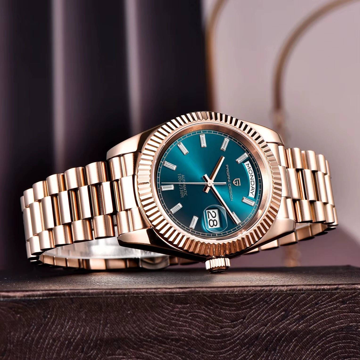 DD40 Luxury Rose Gold Men'S Watches Automatic Mechanical Watch for Men AR Sapphire Glass Date Wrist Watch Men 2024