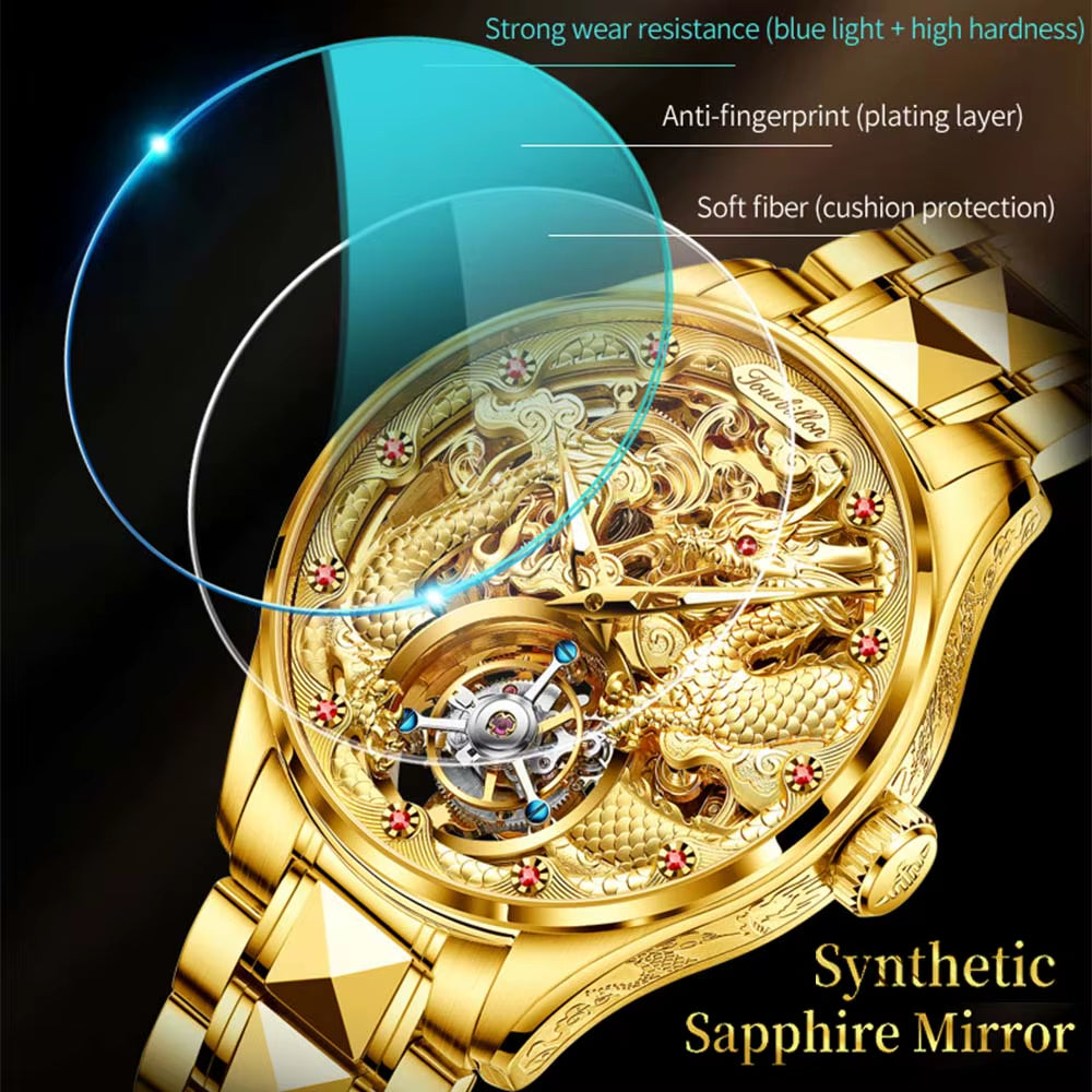 Original Genuine Watch Luxury Tourbillon Mechanical Business Men'S Watch Automatic Mechanical Fashion Wristwatch Clock