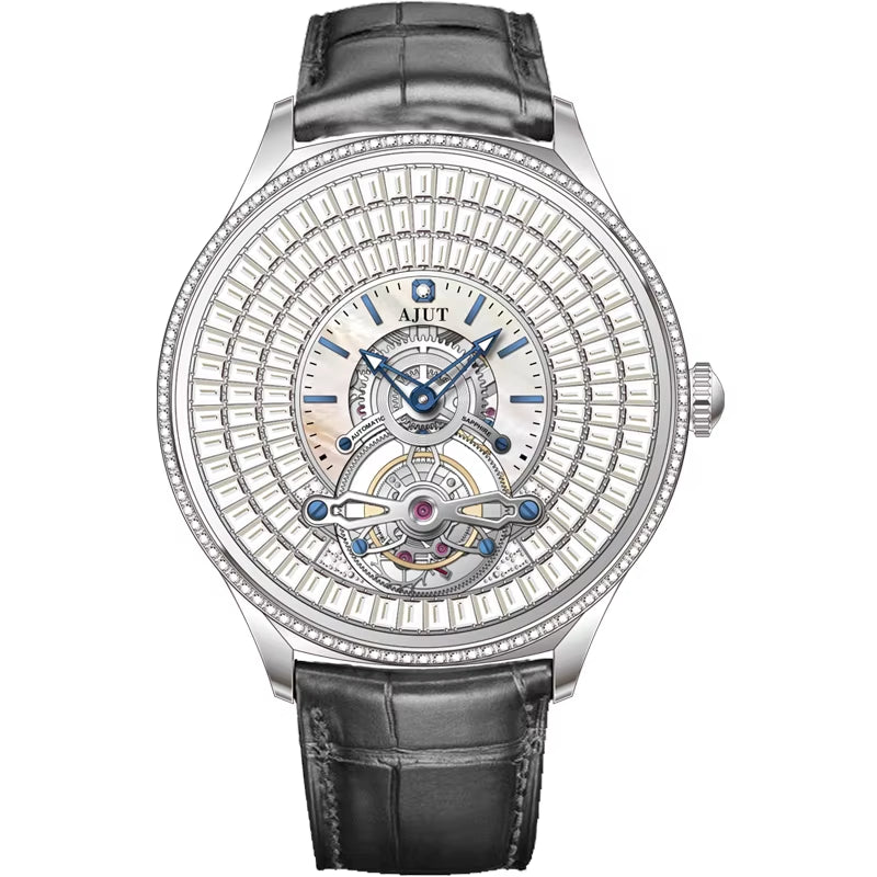 Automatic Mechanical Tourbillon Watch for Men Dimaond Dial Luxury Women Watches 0398