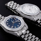 Fashion Bling Watches Quartz HIP HOP Watches with Micro Pave Iced Out Cubic Zirconia Stainless Steel Watches Clock for Gift