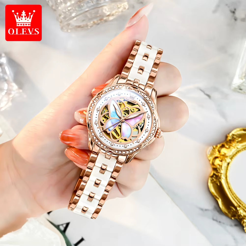 6615 Womens Watch Original Brand Automatic Mechanical Watch Waterproof Stainless Steel Watch with Box Watches Luxury Women