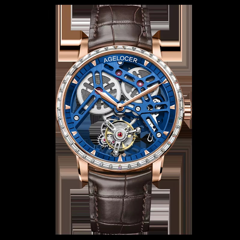 Original Tourbillon Watch Fashion Men'S Business Formal Luxury Skeleton Manual Mechanical Watch Birthday Gift for Men