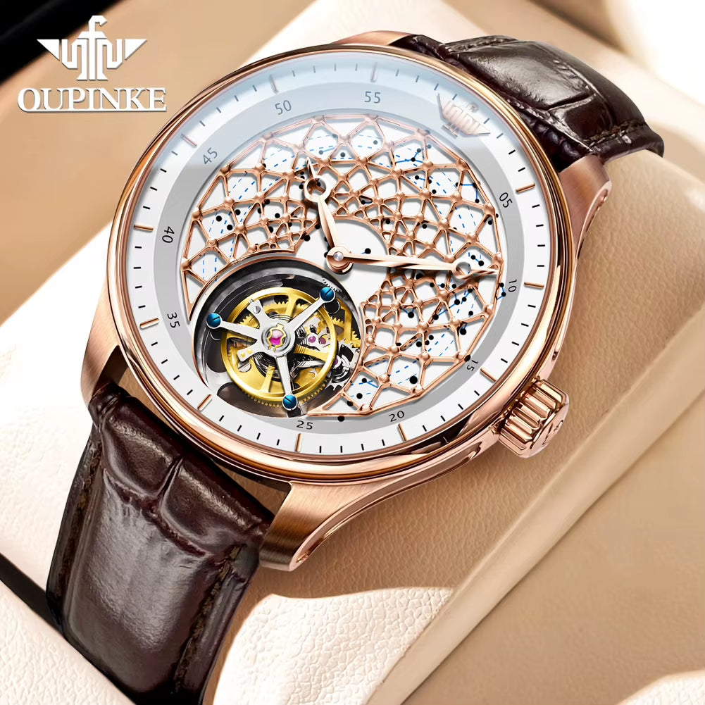 8002 Tourbillon Men Watch Luxury Advanced Automatic Mechanical Watch Swiss Certified HD Sapphire Waterproof Men Watch