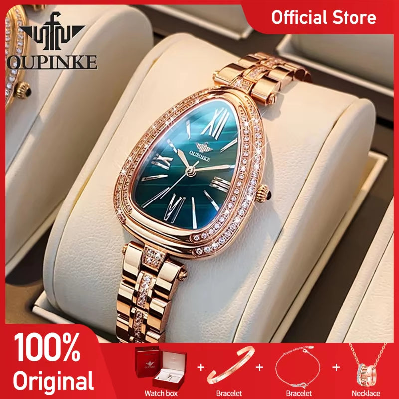 3192 Women Watch Luxury Elegant Stainless Quartz Wristwatch Waterproof Luminous Ladies Date Watch Bracelet Set Gift