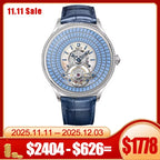 Automatic Mechanical Tourbillon Watch for Men Dimaond Dial Luxury Women Watches 0398