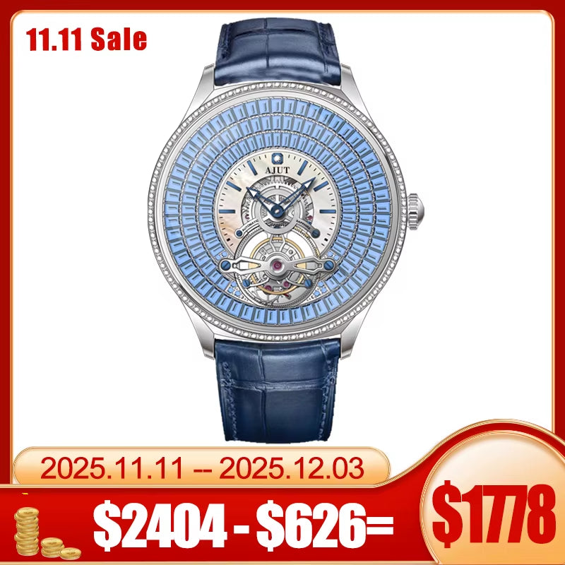 Automatic Mechanical Tourbillon Watch for Men Dimaond Dial Luxury Women Watches 0398