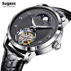 2023  Top Tourbillon Mens Luxury Watch Tianjin ST8235 Movement Mechanical Wristwatches Sapphire Glass Moonphase Luminous