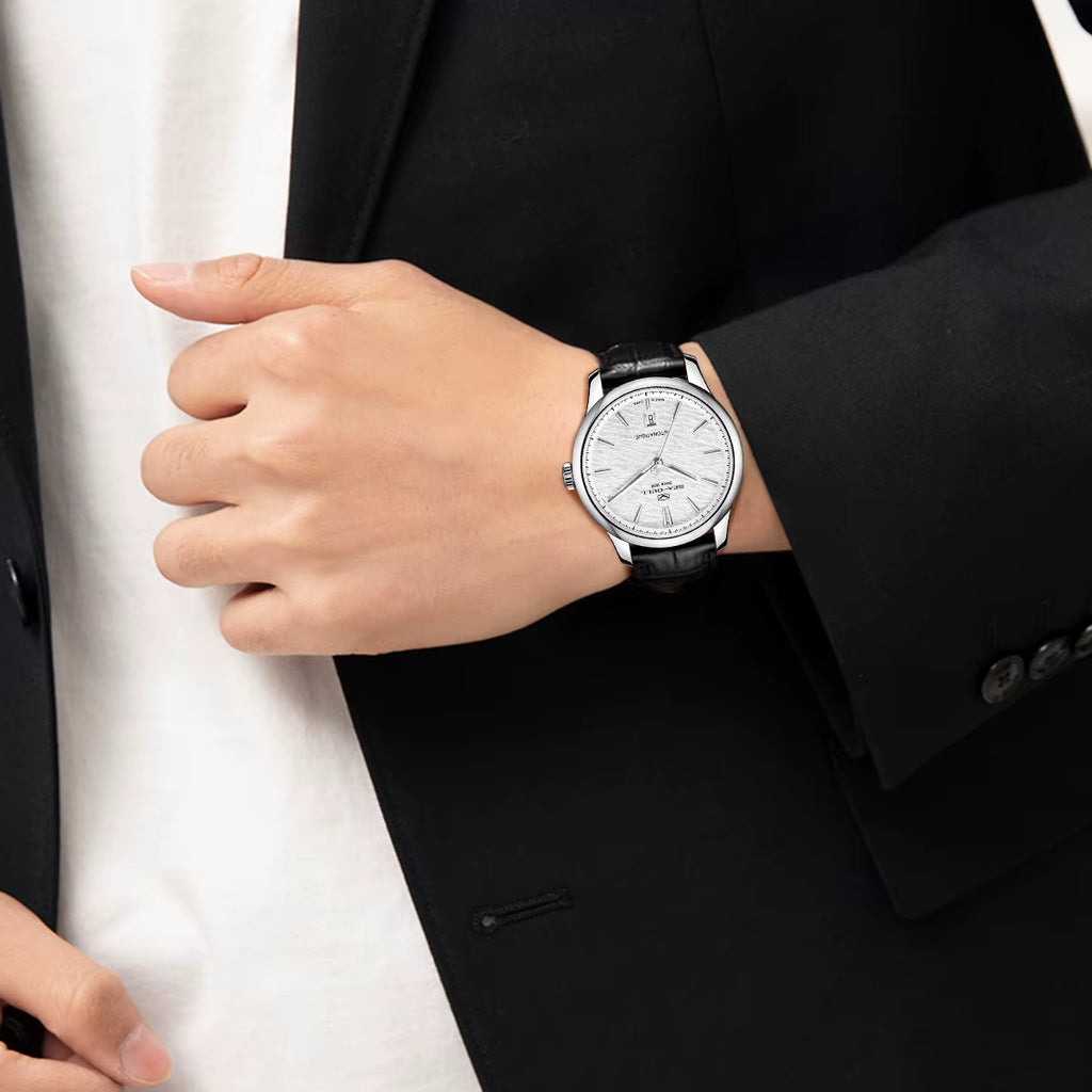 Seagull Extraordinary Series Snowflake Wave Dial Men'S Automatic Mechanical Watch Calendar Fashion Luxury Wristwatch 40Mm 1133A