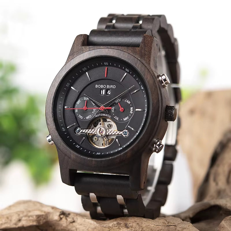 Mechanical Watches Men Top Brand Luxury Wooden Watch Montre Homme Automatique Customized Automatic Watch