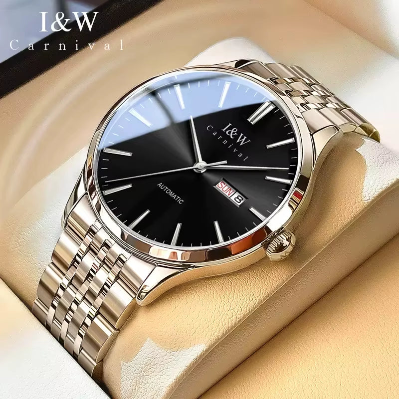 High-End Series I&W Brand Automatic Mechanical Watches Men Waterproof Watches 316L Steel Sapphire Business Men'S Watch