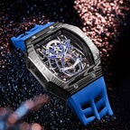 Classic Tonneau Men'S Watch Spider Edition Automatic Mechanical Movement Wristatches Luxury Rubber Strap Reloj Hombre