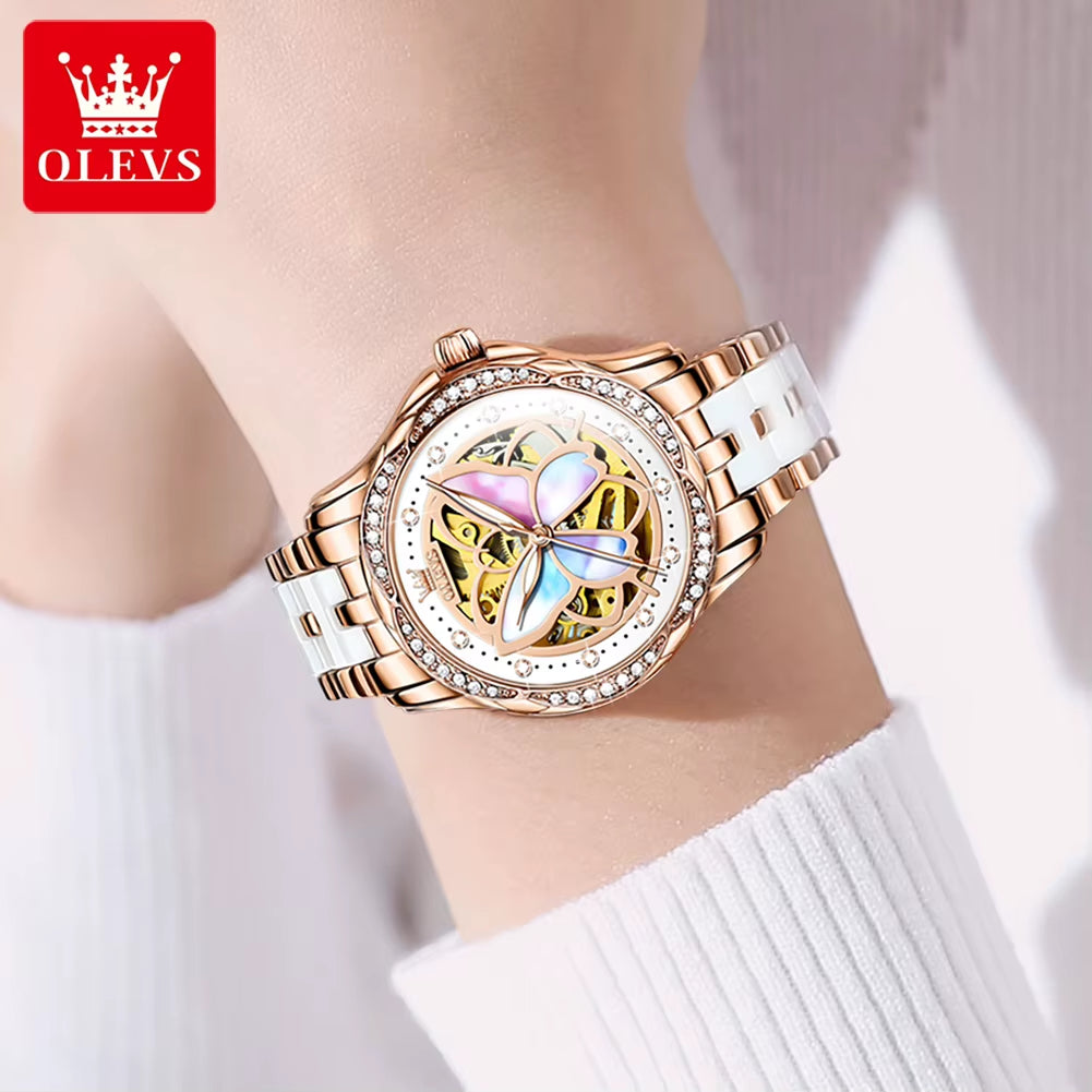 6615 Womens Watch Original Brand Automatic Mechanical Watch Waterproof Stainless Steel Watch with Box Watches Luxury Women