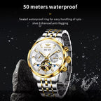 3296 Mens Watch Flywheel Automatic Mechanical Watch﻿ Waterproof Luminous Week Date Watches for Man Original Luxury Gift