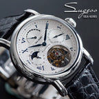 Seakors Man Tourbillon Watch Original ST8007 Movement Skeleton Dial Moonphase Wristwatche 316L Case Sapphire Romen Luxury