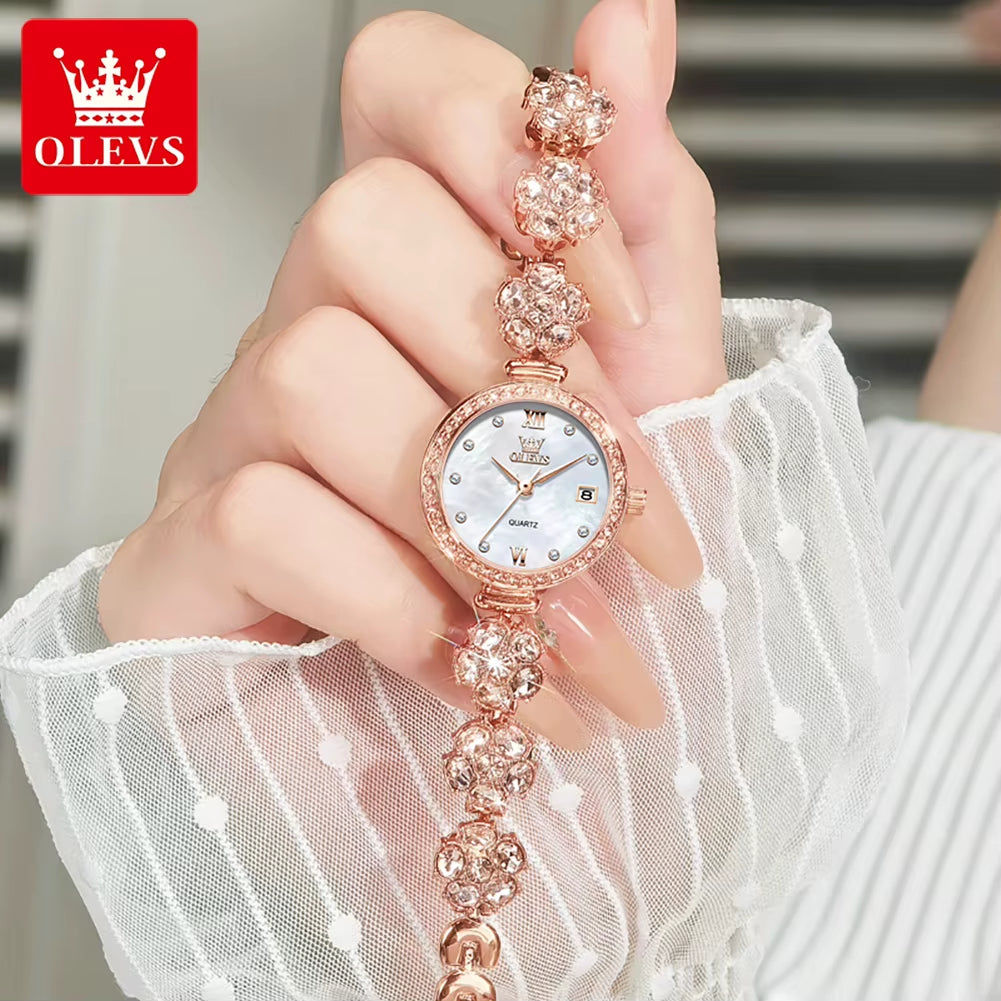 5638 Women Watches Original Elegant Quartz Watch Waterproof Luminous Date Ladies Set Bracelet Watch Girls Gift Reloj Mujer